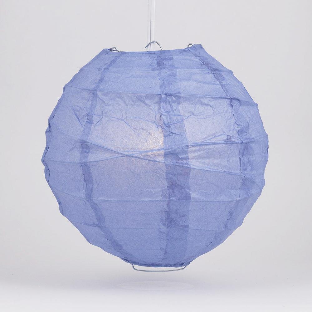 8" Serenity Blue Round Paper Lantern, Crisscross Ribbing, Chinese Hanging Wedding & Party Decoration - AsianImportStore.com - B2B Wholesale Lighting and Decor