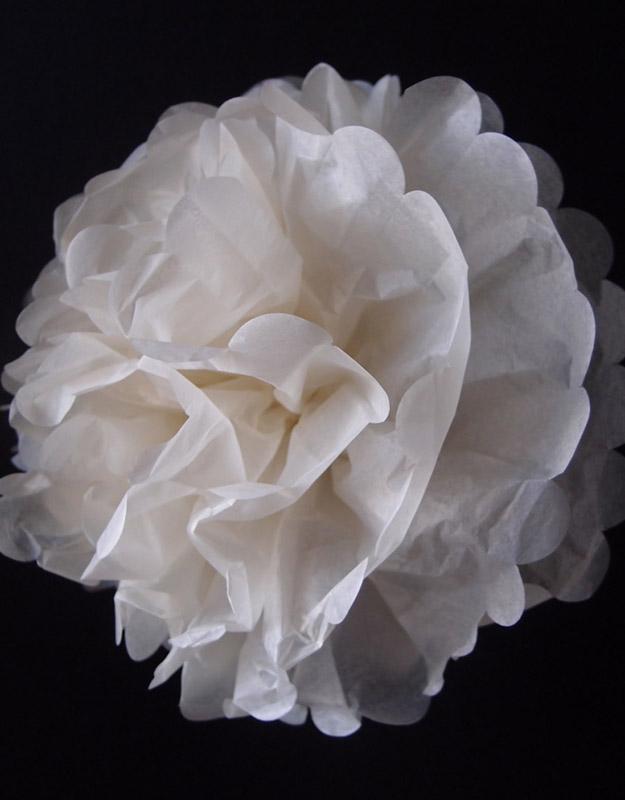 (Discontinued) (100 PACK) EZ-Fluff 8" Beige Tissue Paper Pom Pom Flowers, Hanging Decorations