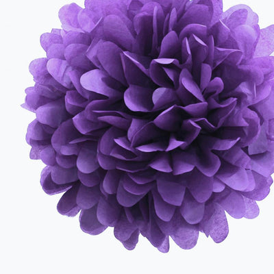 EZ-Fluff 8" Dark Purple Tissue Paper Pom Pom Flowers, Hanging Decorations (4 PACK) - AsianImportStore.com - B2B Wholesale Lighting and Decor