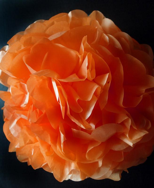 EZ-Fluff 8" Orange Tissue Paper Pom Pom Flowers, Hanging Decorations (4 PACK) - AsianImportStore.com - B2B Wholesale Lighting and Decor