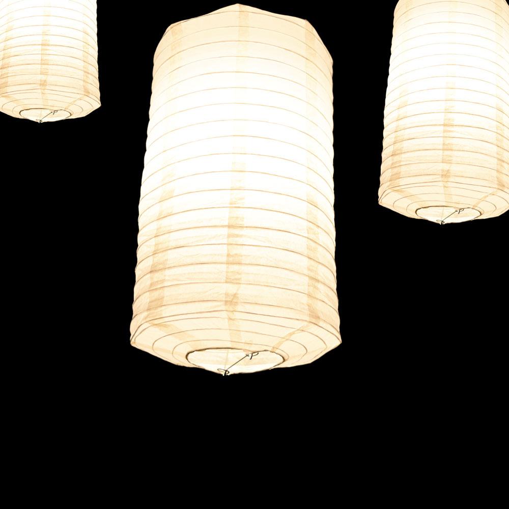 8" White Cylinder Paper Lantern - AsianImportStore.com - B2B Wholesale Lighting & Décor since 2002.