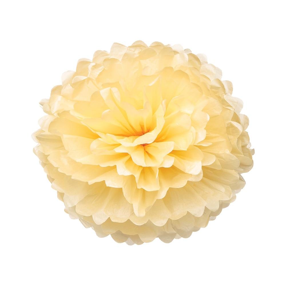 Cream 10 Inch Tissue Paper Flower Pom Pom (50 PACK) - AsianImportStore.com - B2B Wholesale Lighting and Décor