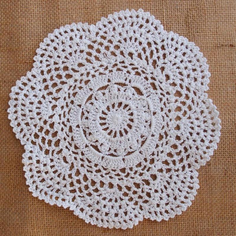8" Round Crochet Lace Doily Placemats, Handmade Cotton Doilies - White (100 PACK) - AsianImportStore.com - B2B Wholesale Lighting and Décor