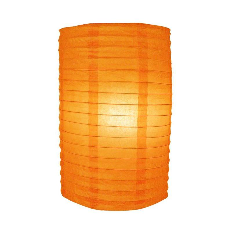 8" Orange Cylinder Paper Lantern - AsianImportStore.com - B2B Wholesale Lighting & Decor since 2002
