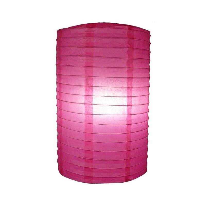 8" Fuchsia Cylinder Paper Lantern - AsianImportStore.com - B2B Wholesale Lighting and Decor