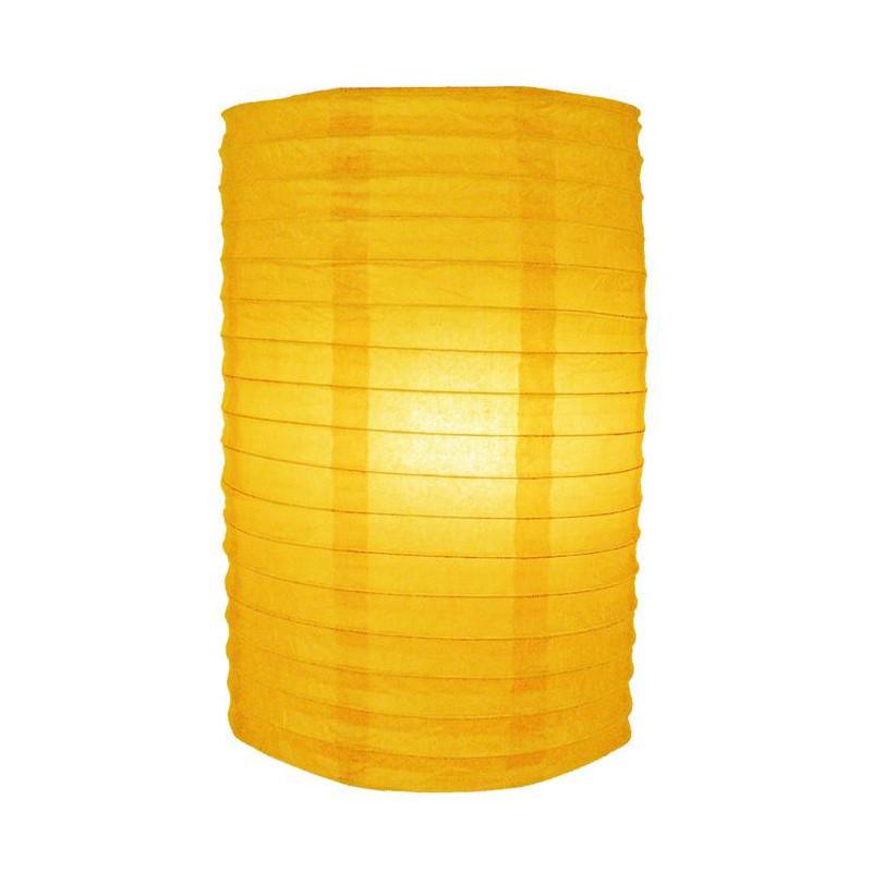 8" Yellow Cylinder Paper Lantern - AsianImportStore.com - B2B Wholesale Lighting & Décor since 2002.