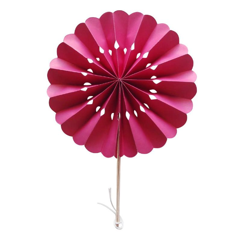 8" Fuchsia / Hot Pink Pinwheel Paper Hand Fans for Weddings (100 PACK) - AsianImportStore.com - B2B Wholesale Lighting and Décor