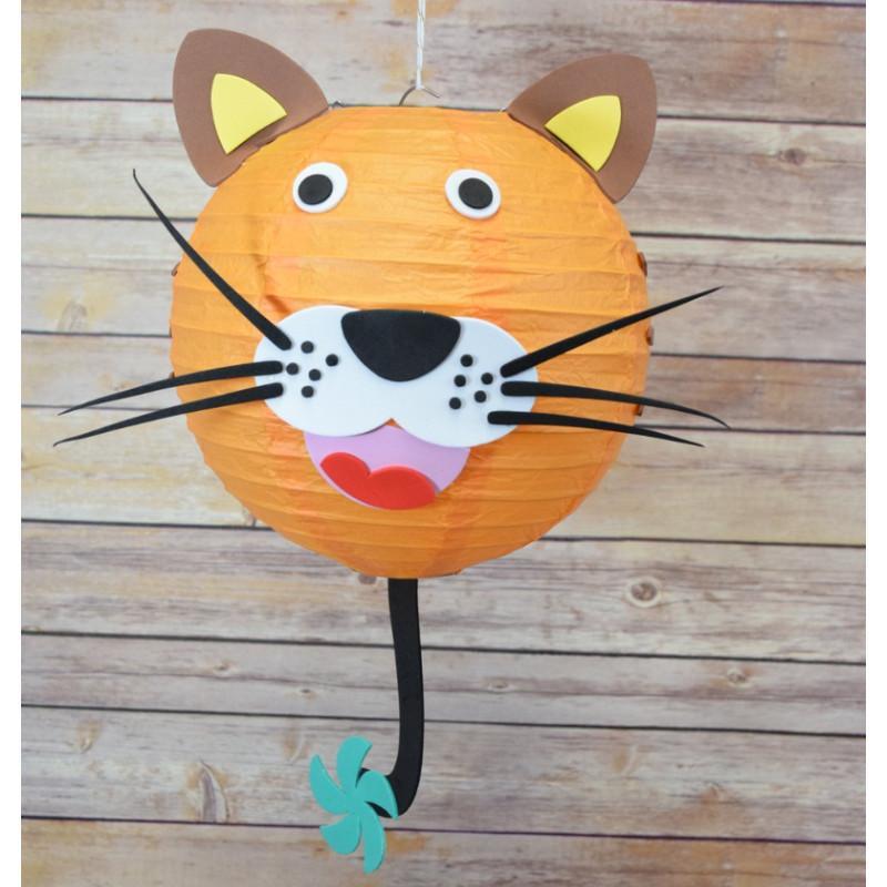 8" Paper Lantern Animal Face DIY Kit - Tiger (Kid Craft Project) - AsianImportStore.com - B2B Wholesale Lighting & Decor since 2002