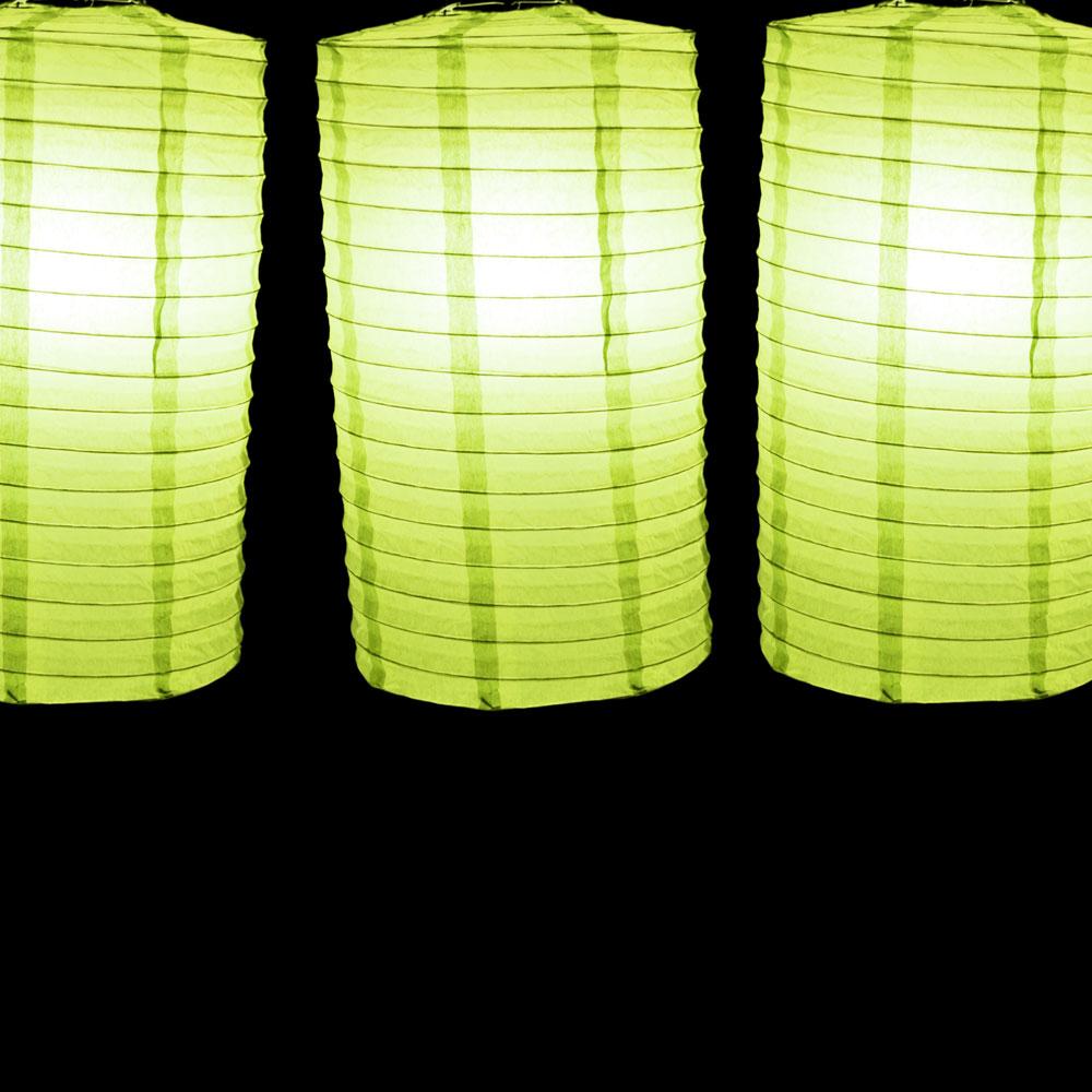 8" Light Lime Cylinder Paper Lantern - AsianImportStore.com - B2B Wholesale Lighting and Decor