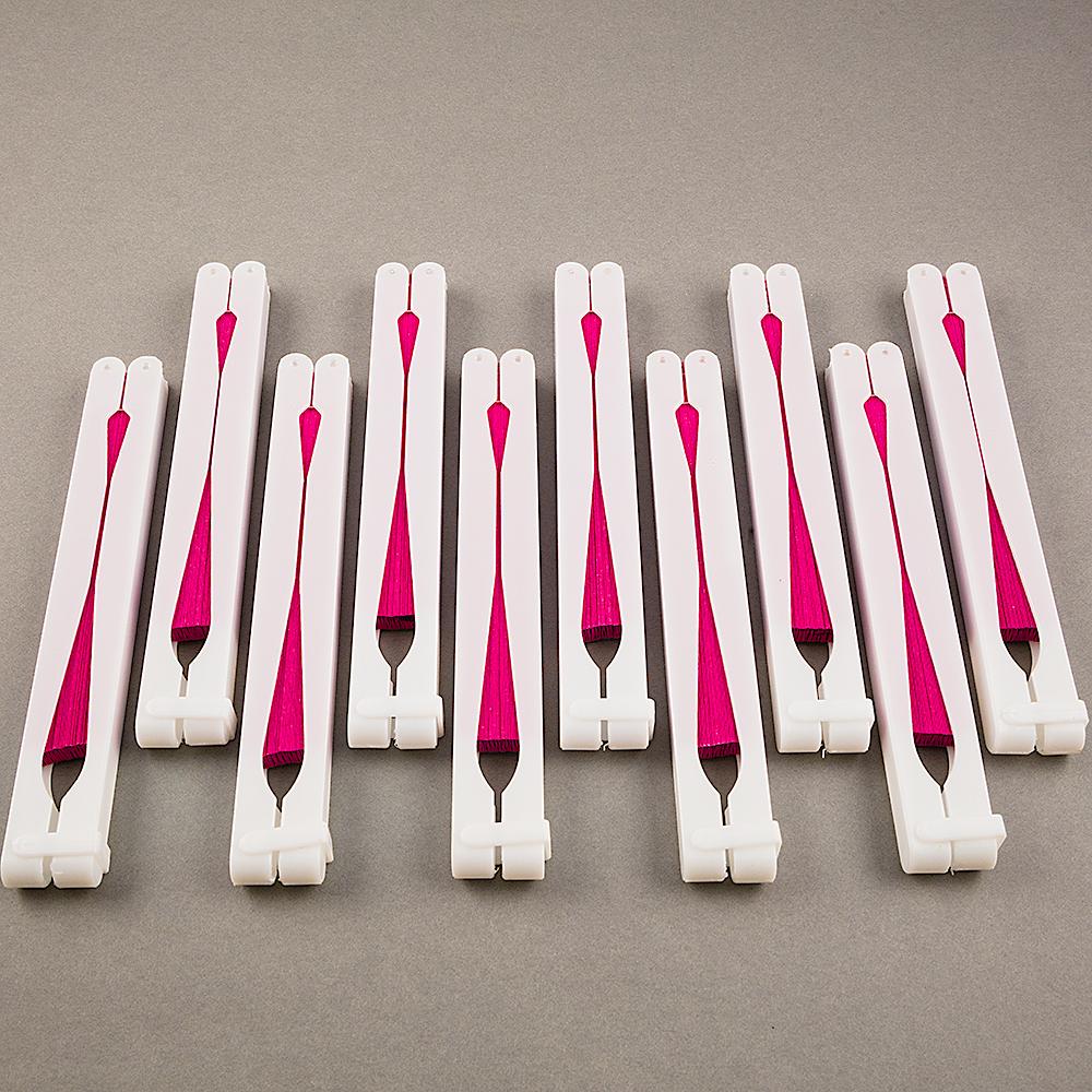 9" Fuchsia / Hot Pink Accordion Paper Hand Fan for Weddings (10 Pack) - AsianImportStore.com - B2B Wholesale Lighting and Decor