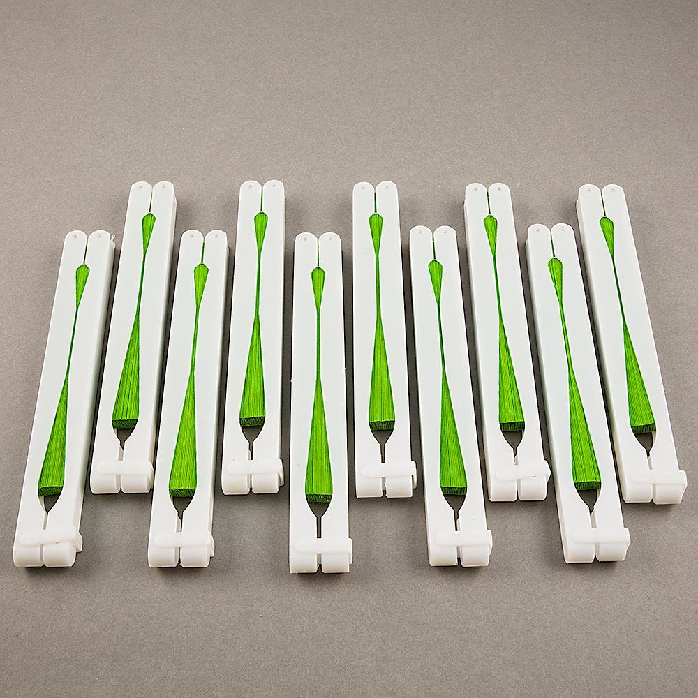 (Discontinued) (100 PACK) 9" Green Accordion Paper Hand Fan for Weddings