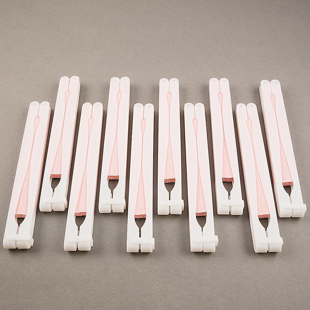 (Discontinued) (100 PACK) 9" Pink Accordion Paper Hand Fan for Weddings
