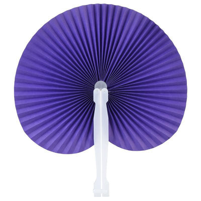 (Discontinued) (100 PACK) 9" Purple Accordion Paper Hand Fan for Weddings