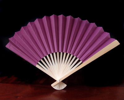 9" Violet Paper Hand Fans for Weddings (10 PACK) - AsianImportStore.com - B2B Wholesale Lighting and Decor