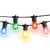 24 Socket Multi-Color Outdoor Commercial String Light Set, 54 FT Black Cord w/ 2-Watt Shatterproof LED Bulbs, Weatherproof SJTW