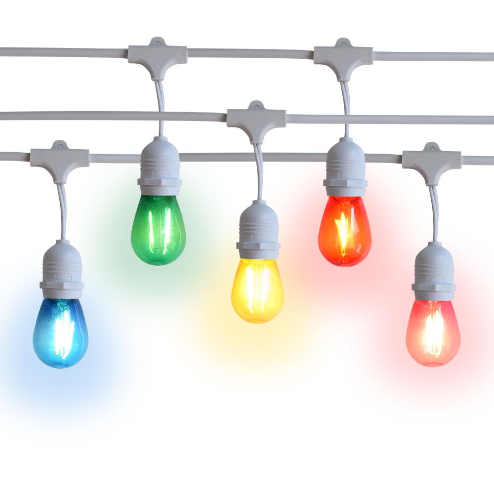 Multi coloured bulb string lights cheap