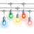 10 Suspended Multi-Color Outdoor Commercial String Light Set, 21 FT White Cord w/ 2-Watt Shatterproof LED Bulbs, Weatherproof SJTW