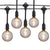 50 Socket Suspended Outdoor Commercial String Light Set, Shatterproof LED Bulbs, 54 FT Black Cord w/ E12 C7 Base, Weatherproof