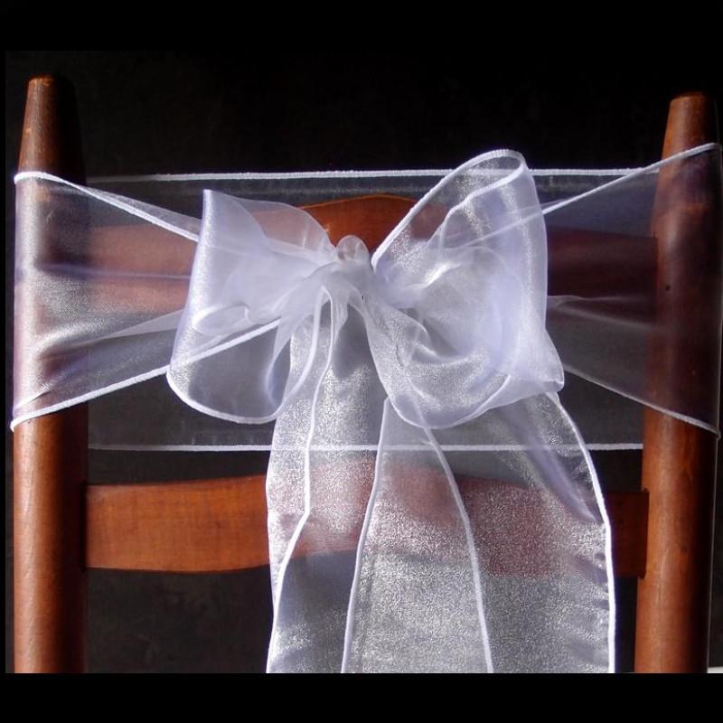  White Organza Chair Sashes (9FT, 10 PACK) - AsianImportStore.com - B2B Wholesale Lighting and Decor