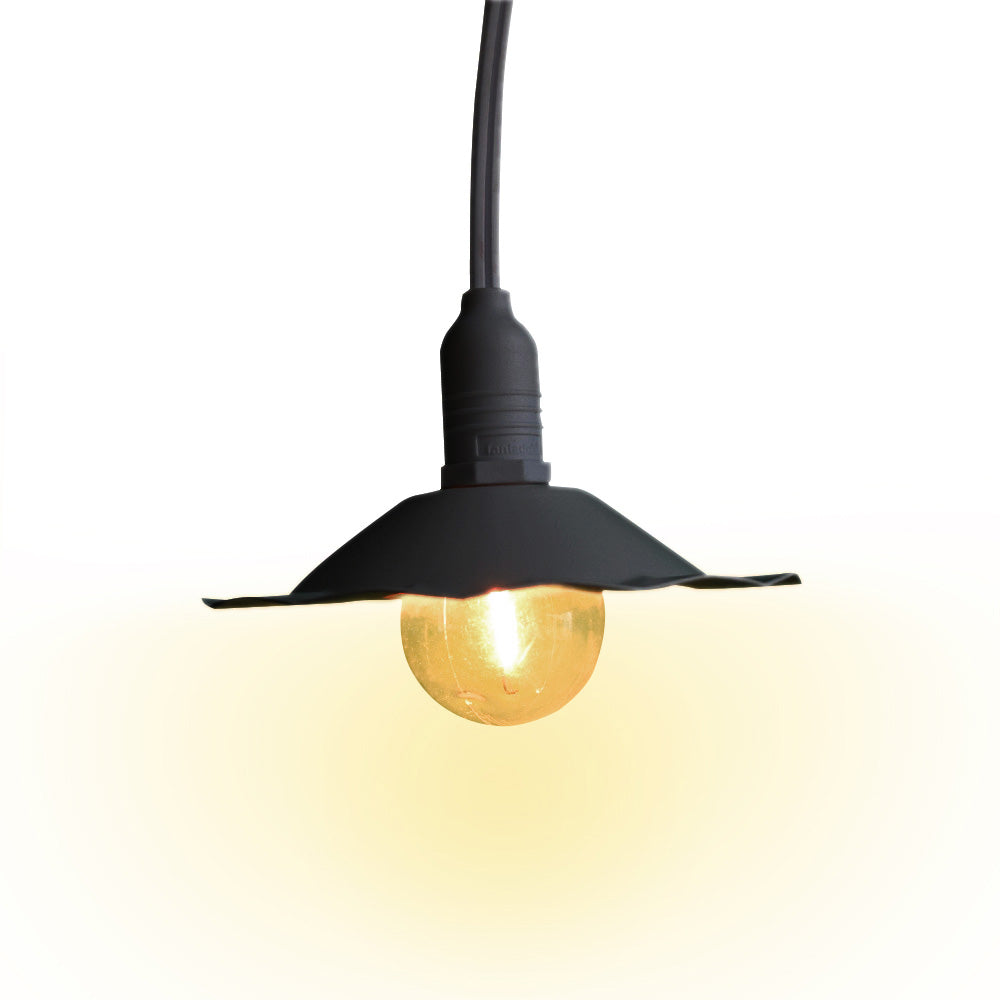Scallop Patio Metal Light Bulb Shade for Outdoor Commercial String Lights, E12, Black - AsianImportStore.com - B2B Wholesale Lighting and Decor