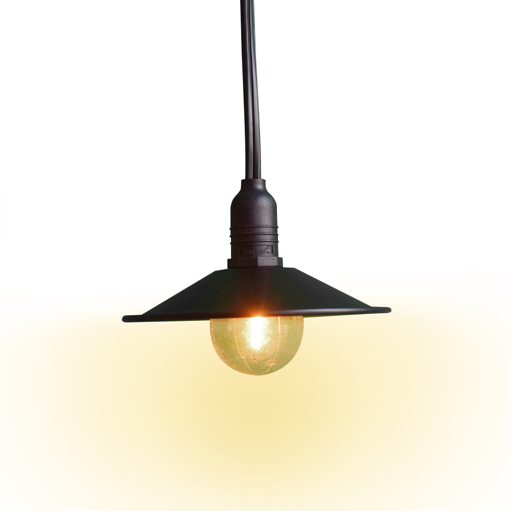 Classic Metal Patio Metal Light Bulb Shade for Outdoor Commercial String Lights, E12, Black - AsianImportStore.com - B2B Wholesale Lighting and Decor
