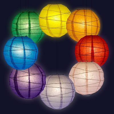 6" Crisscross Ribbing Paper Lanterns - Door-2-Door - Various Colors Available (Master Case, 60-Day Processing)