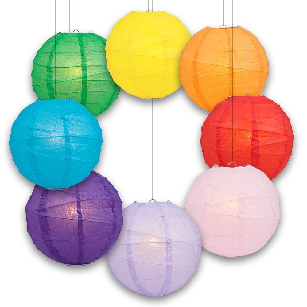 20" Shimmering Crisscross Ribbing Nylon Lanterns - Door-2-Door - Various Colors and Sizes Available (100-Pieces Master Case, 60-Day Processing)