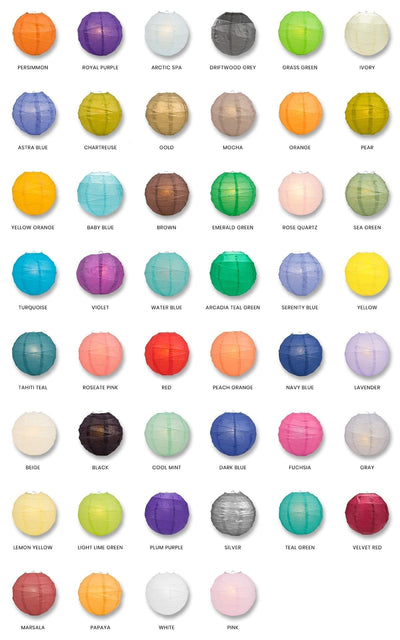 42" Crisscross Ribbing Paper Lanterns (6-Pack) - Custom Colors Available for Pre-Order