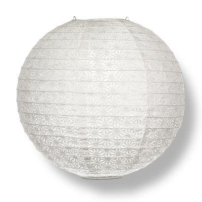 12" White Daisy Japanese Kozo Unryu Fibrous Paper Lantern Shade, Hanging Decoration - AsianImportStore.com - B2B Wholesale Lighting and Decor