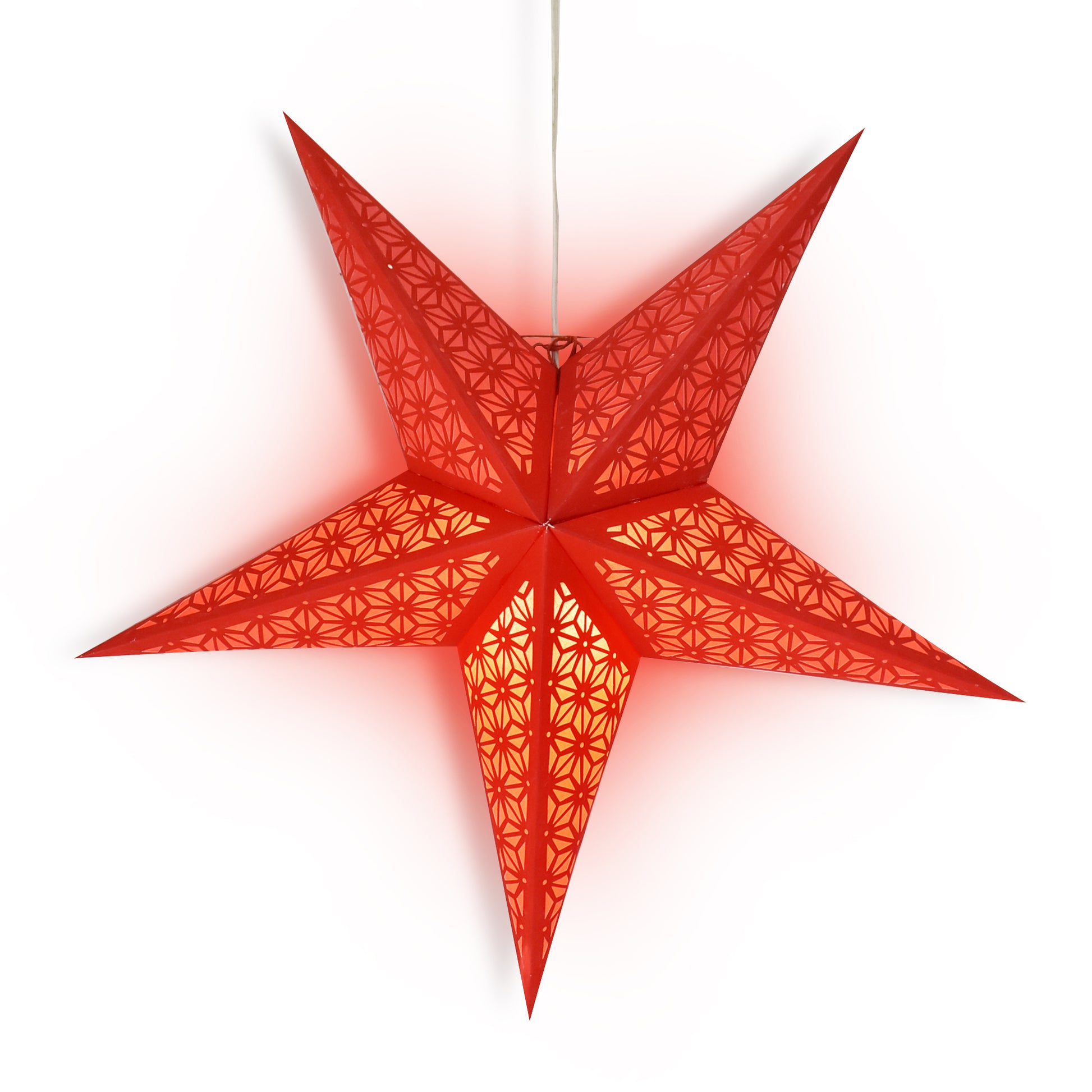 24" Red Geodesic Paper Star Lantern, Hanging Wedding & Party Decoration - AsianImportStore.com - B2B Wholesale Lighting and Decor
