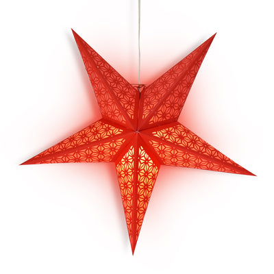 24" Red Geodesic Paper Star Lantern, Hanging Wedding & Party Decoration - AsianImportStore.com - B2B Wholesale Lighting and Decor