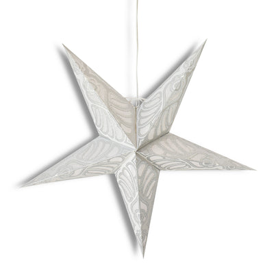 24" Silver Parrot Glitter Paper Star Lantern, Hanging Wedding & Party Decoration - AsianImportStore.com - B2B Wholesale Lighting and Decor
