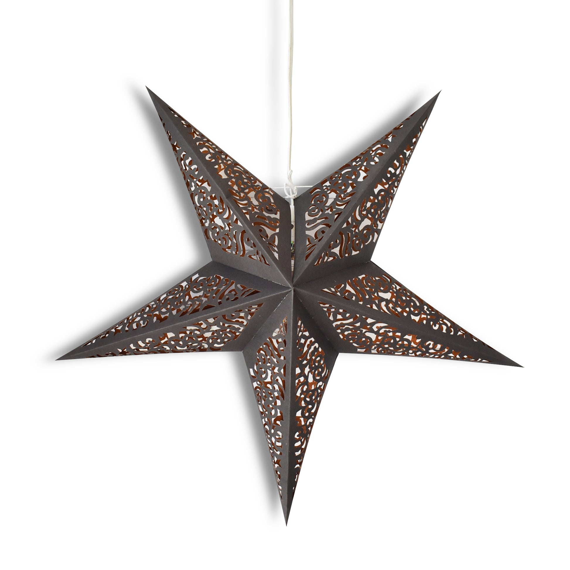 24" Black / Gold Moroccan Glitter Paper Star Lantern, Hanging Wedding & Party Decoration - AsianImportStore.com - B2B Wholesale Lighting and Decor