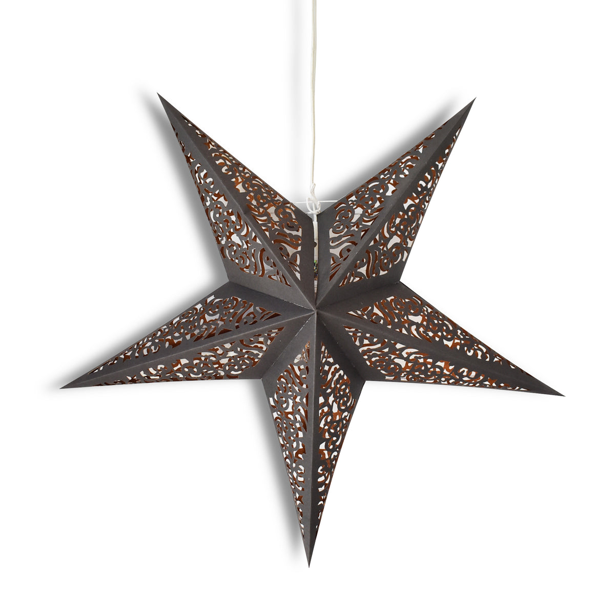 24" Black / Gold Moroccan Glitter Paper Star Lantern, Hanging Wedding & Party Decoration - AsianImportStore.com - B2B Wholesale Lighting and Decor