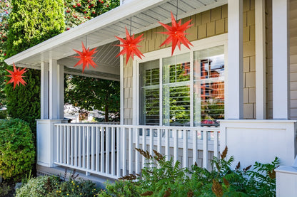 30" Red Weatherproof Moravian Star Lantern Lamp, Hanging Decoration - AsianImportStore.com - B2B Wholesale Lighting & Décor since 2002.