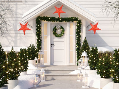 30" Red Weatherproof Star Lantern Lamp, Hanging Decoration - AsianImportStore.com - B2B Wholesale Lighting & Décor since 2002.