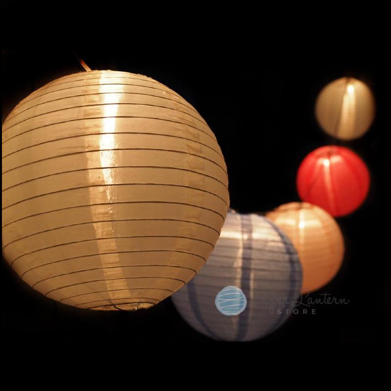 12" Easter / Baby Shower Shimmering Nylon Lantern String Light COMBO Kit (21 FT) - AsianImportStore.com - B2B Wholesale Lighting & Decor since 2002