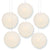 BULK PACK (6) 8" Beige / Ivory Round Paper Lanterns, Even Ribbing, Hanging Decoration