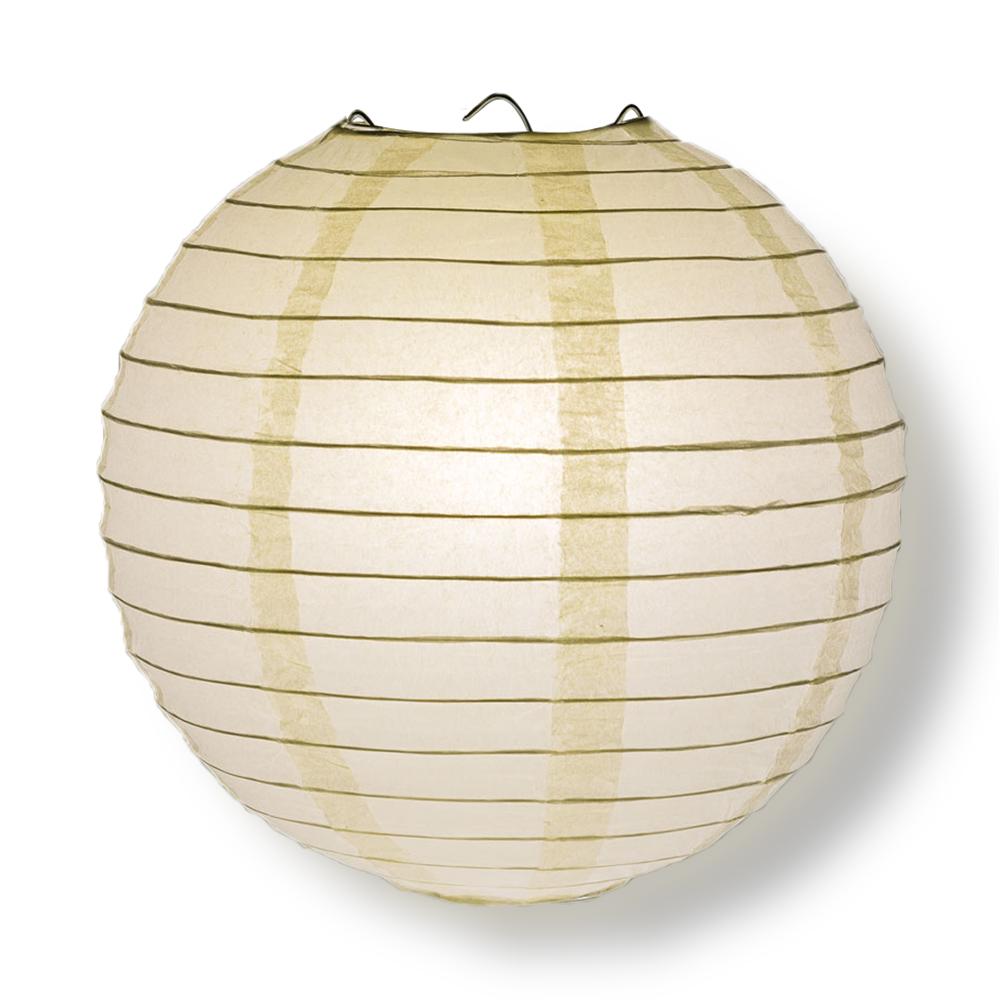 BULK PACK (100) 4" Beige / Ivory Round Paper Lanterns, Even Ribbing, Hanging Decoration - AsianImportStore.com - B2B Wholesale Lighting and Decor