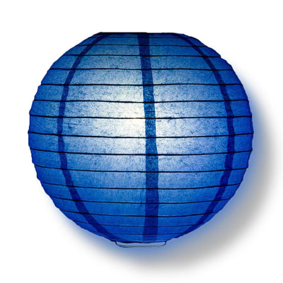 4" Dark Blue Round Paper Lantern, Even Ribbing, Hanging Decoration (10 PACK) - AsianImportStore.com - B2B Wholesale Lighting and Decor