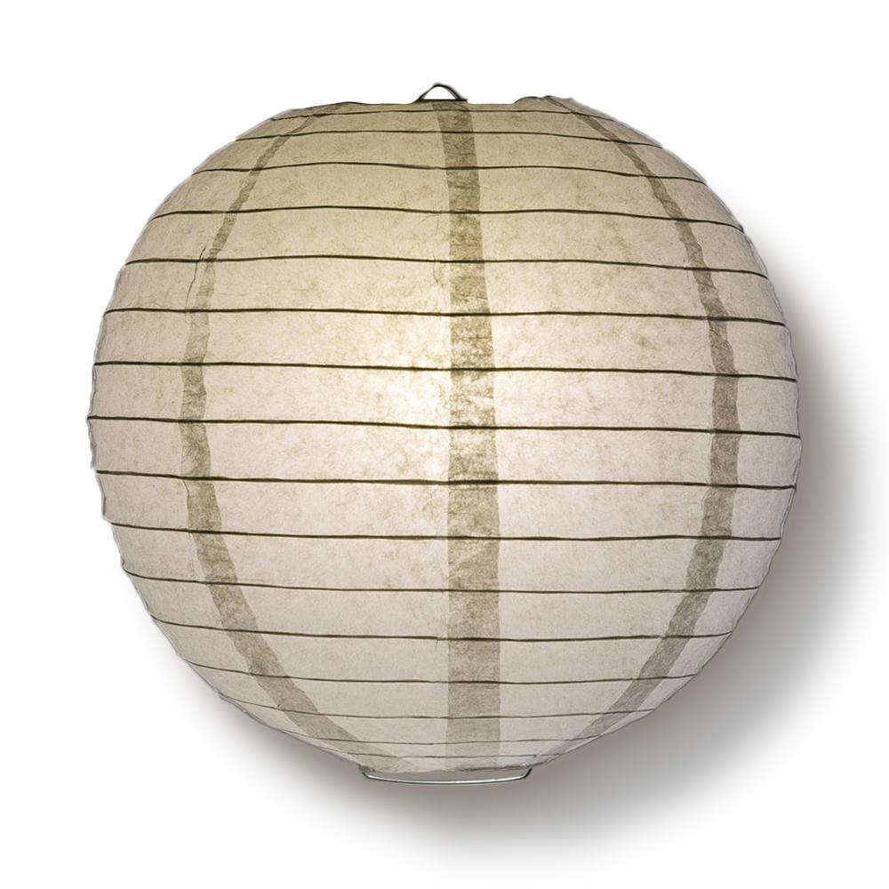 4" Gray / Grey Round Paper Lantern, Even Ribbing, Hanging Decoration (10 PACK) - AsianImportStore.com - B2B Wholesale Lighting and Decor