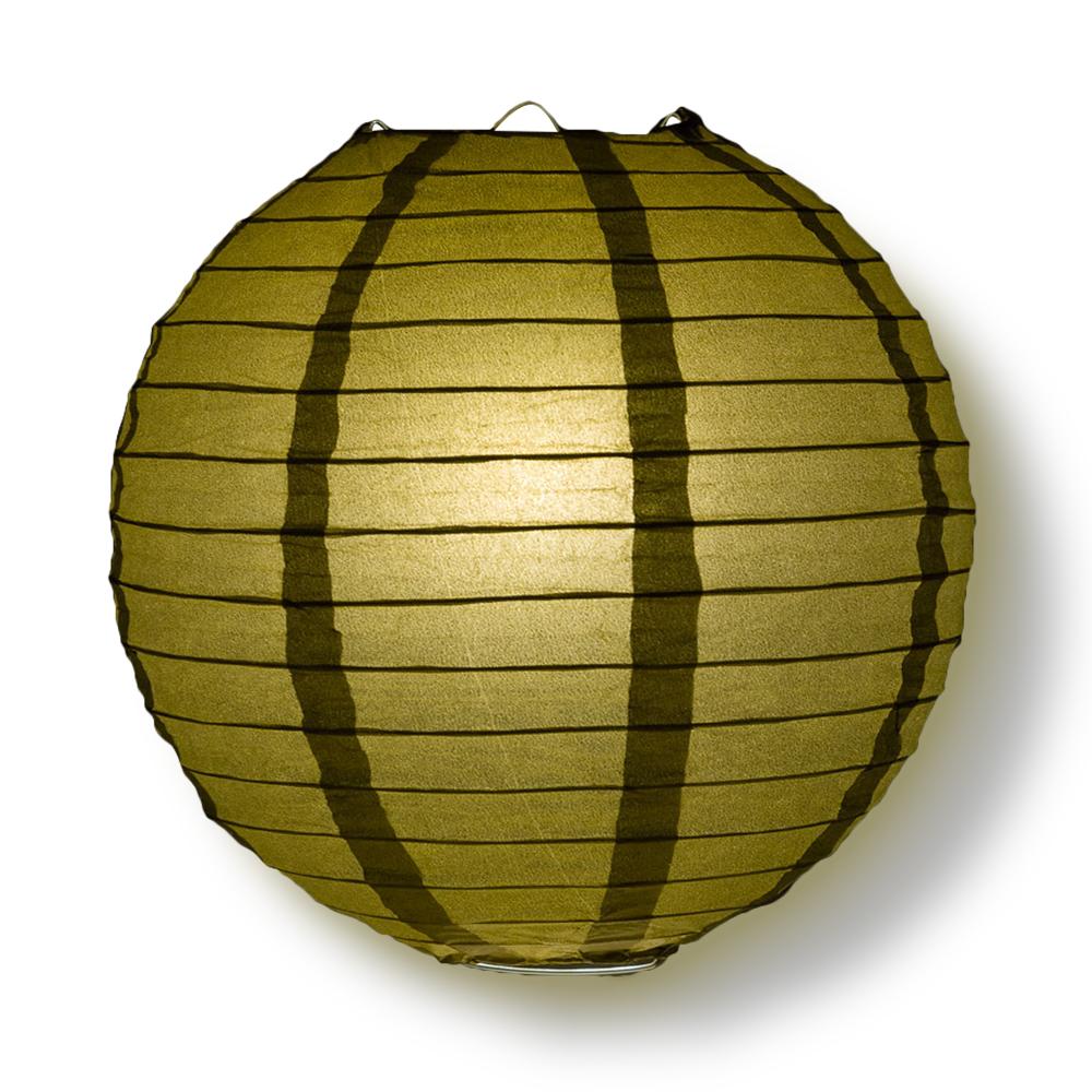 6" Gold Round Paper Lantern, Even Ribbing, Chinese Hanging Wedding & Party Decoration - AsianImportStore.com - B2B Wholesale Lighting and Decor