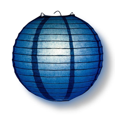 4" Navy Blue Round Paper Lantern, Even Ribbing, Hanging Decoration (10 PACK) - AsianImportStore.com - B2B Wholesale Lighting and Decor