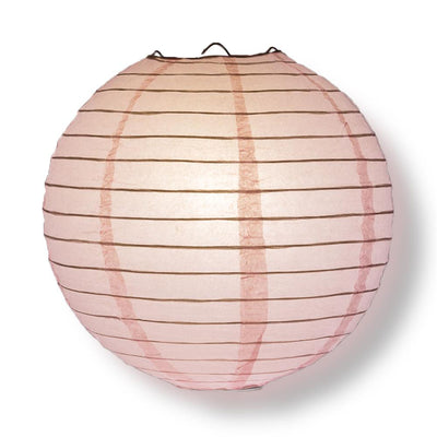 8/12/16" Pink Round Paper Lanterns, Even Ribbing (3-Pack Cluster) - AsianImportStore.com - B2B Wholesale Lighting and Decor