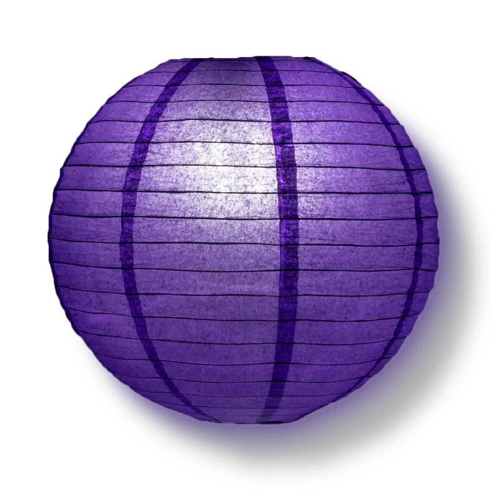 4" Plum Purple Round Paper Lantern, Even Ribbing, Hanging Decoration (10 PACK) - AsianImportStore.com - B2B Wholesale Lighting and Decor