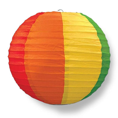 14" Rainbow Multi-Color Paper Lantern, Even Ribbing, Hanging Decoration - AsianImportStore.com - B2B Wholesale Lighting and Decor