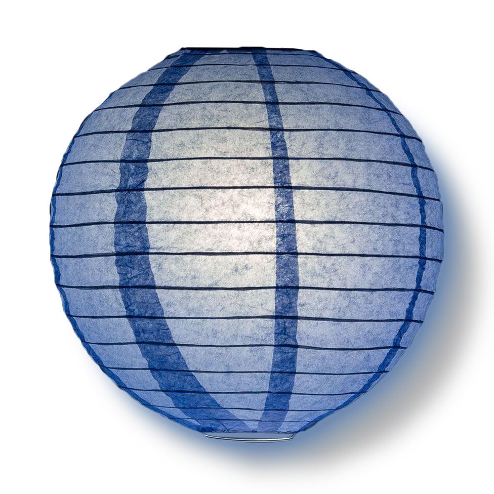 4" Serenity Blue Round Paper Lantern, Even Ribbing, Hanging Decoration (10 PACK) - AsianImportStore.com - B2B Wholesale Lighting and Decor