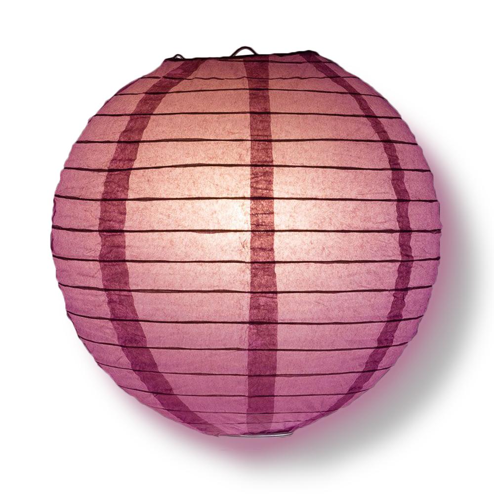 4" Violet Round Paper Lantern, Even Ribbing, Hanging Decoration (10-Pack) - AsianImportStore.com - B2B Wholesale Lighting and Decor
