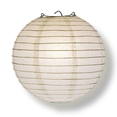 18" White Round Paper Lantern, Even Ribbing, Chinese Hanging Wedding & Party Decoration - AsianImportStore.com - B2B Wholesale Lighting and Decor
