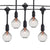 50 Socket Suspended Outdoor Commercial String Light Set, Clear Globe Bulbs, 54 FT Black Cord w/ E12 C7 Base, Weatherproof